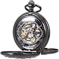Pikkukuva 1 / 5: Mekanisk fickur Watch Hunter Svart Hand Wind Bronze Roma