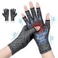 Miniatyrbild 1 av 7: Fingerlösa Artrit-Handskar, Kompressionsstöd för Smärtlindring vid Reumatoid, Osteoartrit (Medium) M