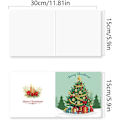Miniatyrbild 6 av 8: DIY Diamantkonst Julgranskortsset, 12/8/6/4-pack, Handgjorda Kristallkort HK043