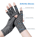 Miniatyrbillede 3 af 7: Arthritis Kompressionshandsker, 1 Par Fingerløse Handsker til Kvinder & Mænd, Leddegigtssmertelindring (Medium) M