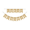 Miniatyrbillede 2 af 2: Ramadan Festival Flagga Umrah Mubarak Udskrivning Burlap Banner Svalestjert Vimpel Festtilbehør Baggrundslayout Rekvisitter
