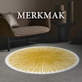 Pikkukuva 1 / 5: Moderni matto 120 x 120 cm liukumaton langan korkeus 6 mm keltainen