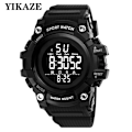 Miniatyrbilde 3 av 7: Sport Watch Multifunksjon Militærklokke Vekkerklokke Stor urskive Digitale klokker Vanntette elektroniske armbåndsur Svart