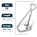Miniatyrbillede 1 af 7: Fiske Snap 50~200st Rustfrit stål Saltvand Fiske Krog Lure Connector Tackle Snabbfiske Clip Lock Snap Vægte Trolling Størrelse-2  18mm 25kg 100 stk