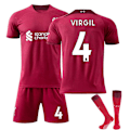 Miniatyrbilde 1 av 5: Nytt Pojkar Barn Fotboll Kit Kort Skjorta Socka Set Fotboll liverpool hemmakit #4 liverpool home kit #4 22/(6-7 years)