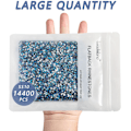Miniatyrbilde 4 av 4: 14400 stk Akvamarin AB Flatback Rhinestones for DIY Håndverk, SS10, 2,7-2,9 mm Aquamarine AB SS10/14400pcs