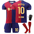 Pikkukuva 1 / 2: Barcelona Kotipelipaita Lapsille 2024-2025 Kotikenttä MESSI Nro 10 - Sukkasuojat L No. 10 - Sock Guards L