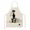 Miniatyrbilde 3 av 7: Bomull Linne Forstykke for Menn Kvinner Søt Tegneserie Katt Ermeløs Forkle Bibs Hjem Kaffe Butikk Rengjøring Baking Matlaging Forkle Stil 4 38x47cm