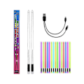 Miniatyrbilde 3 av 5: Led-lysende trommestikker 15 fargegradient USB Oppladbar+bryter elektroniske trommestikker for -bp [DB]