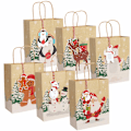 Miniatyrbilde 1 av 5: 24 stk Mellomstore Julegaveposer i Kraftpapir med Håndtak og Etiketter, Julegaveposer for Julegaveinnpakning, 18*9*31,2 cm