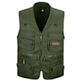 Miniatyrbild 1 av 6: Män Fiskeväst Snabbtorkande Ledig Casual Zip Pocket V-ringad present grön green 2XL