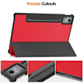 Pikkukuva 4 / 5: Kotelo Lenovo Idea Tab Prolle, pudotussuoja, nahkainen jalustallinen tablettikotelo - Harmaa Monivärinen Multicolor Red