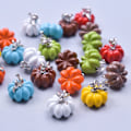 Miniatyrbillede 4 af 7: 8 stk./parti Mix Farve 3D Halloween Græskar Charms Emalljeret Mad Grøntsager Vedhæng Til Diy Halskæde Smykker Tilbehør I Bulk Pakke 25481