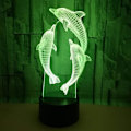 Miniatyrbild 1 av 10: Djur Delfin Gåvor till Kvinnor 3D Illusion Nattljus Touch
