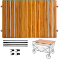 Miniatyrbild 5 av 8: Vagnsbordsstopp 21,6x29,5 tum aluminiumlegering tung vikning vagnbord toppfästen bärbar vagn bord för camping picknick grill, trä färg utomhus levande träfärg
