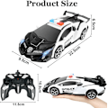 Miniatyrbild 2 av 7: Fjärrstyrd bil, 1:18 transformerande leksak, 2-i-1 Transform robotleksak med 2,4 GHz fjärrkontroll, polisbil, leksak Vit