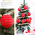 Pikkukuva 3 / 8: Plush-joulukuulat, koristeelliset koristeet joulukuuseen 8 cm red