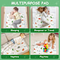 Miniatyrbilde 6 av 7: Tykk Sengteppe for Pottetrening, 70 x 90 cm Vaskbar Madrassbeskytter (Dinosaur Design) White