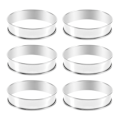 Miniatyrbillede 1 af 5: 6 stk runde kageforme i rustfrit stål, muffinsforme, metalforme med dobbelt rulning