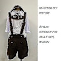Miniatyrbillede 2 af 4: Mænds bayerske læderhosen tyske Oktoberfest traditionelle shorts øl fyr kostume L