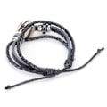 Miniatyrbillede 6 af 8: Blå onde øjes armbånd i tyrkisk stil, justerbar længde, håndvævet læder, herre