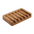 Miniatyrbild 1 av 5: Tvålfat i trä, 2-pack, tvålhållare i naturligt teak, tvålbehållare för dusch, badrum, kök, badkar, rakhyvel, svampar
