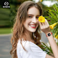 Miniatyrbillede 2 af 7: Damer Mode Ure Kvinder Rustfrit Stål Armbåndsur Elegant Læder Armbåndsur Analog Kvarts Dameur Kvinder Vært Ur Rød RED