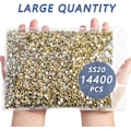 Miniatyrbilde 4 av 4: 14400 stk Metall Solgull Flatback Rhinestones for Håndverk, SS20, 4,6-4,8 mm Metal Sunlight SS20/14400pcs