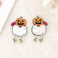 Miniatyrbilde 4 av 7: 8 stk Halloween-sjarmer Akryl Morsomt Spøkelsesgresskar Vandring Kylling Til Halskjede Henge DIY Lage Lys Gul Gullfarge
