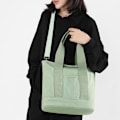 Miniatyrbilde 4 av 7: Håndveske i canvas, tote bag dame skulderveske dame, canvas tote bag skulderveske shopper med glidelås for hverdagsbruk, skole, shopping, arbeid, reise svart