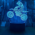 Miniatyrbillede 1 af 8: Motocross Cykel 3D LED optisk illusion akryl natlampe m/w