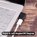 Miniatyrbild 3 av 5: 2-pack USB Typ C hane till hona-adapter, vinklad 90 grader åt höger