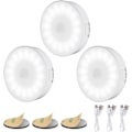 Miniatyrbilde 1 av 7: 14 LED Ladbar Nattlampe med Bevegelsessensor, 3-pakning, 6000K Kald Hvit Cold White 3 Pieces