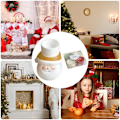 Miniatyrbilde 7 av 8: Julemann Lysestake, Morsomme Votivlysstaker for Julepynt Gold