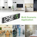 Miniatyrbild 4 av 5: Digital väckarklocka, väggklocka Morgonväckarklocka LED Digital spegel Stor skärm med datumtemperatur, 2 larm, 40