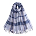 Pikkukuva 1 / 5: Farfi Dam Scarf Randigt print Tjock Mysig Mjuk Tvättbar Nackskydd Tofs Elastisk Kontrast Färg Dam Vintersjal För dagligt bruk Blå