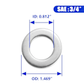 Miniatyrbillede 3 af 4: 3/4\" x 1.469\" OD Flade Skiver - 10 stk 316 Rustfrit Stål Flade Skiver Silver 3/4"/316