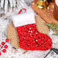 Miniatyrbild 8 av 8: Julstrumpa | Glittrig julstrumpa | Juldekoration | Julstrumpor | Heminredning | Hållare för barn julstrumpor | Glittrande julstrumpa till jul Röd