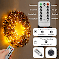 Miniatyrbilde 1 av 4: 200 LED Batteridrevne Feelykter, 20 Meter Lyslenke med Fjernkontroll, 8 Moduser Warm Long fairy lights