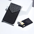 Miniatyrbild 1 av 7: Kolfiberkortfodral Plånböcker Herr RFID Svart Magisk Trifold Läder Smal Miniplånbok Liten Pengaväska Man Plånbok Plånbok Kvinnor Silver C