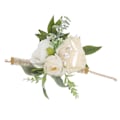 Miniatyrbilde 1 av 8: Håndleddsblomster for bryllup, brud, håndleddsblomst, dekorative hvite roser og grønne blader for ball 0.1
