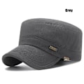 Miniatyrbilde 1 av 7: Ny mote Klassisk Casual Snapback-hatter i bomull Utomhussport Cap Platt Militär kadett Cap Stil Design GRÅ