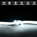 Miniatyrbillede 4 af 8: Arote 24V COB LED Strip - 5m Vandtæt Kold Hvid 6000K, IP65 Dæmpbar, 320 LED'er/m Høj Lysstyrke til Hjemmedekor (Strømforsyning Medfølger Ikke) Cold white 5 m
