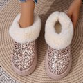 Miniatyrbild 3 av 7: Faux Päls Vintersövlar Kvinnor 2024 Mode Sequined Tyg Värm Snö Stövövlar Kvinna Icke-Slipa Förtjocka Plus Ankel Booties Plus Si Se 44. svart 37