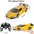 Miniatyrbilde 2 av 7: Fjernstyrt bil, 1:18 Transformerende leker fjernkontroll omdanne bil, 2-i-1 Transform robotleketøy med 2,4 GHz fjernkontroll Gul - Lamborghini