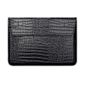 Miniatyrbillede 1 af 5: Krokodillemønstret Kunstlæder Flap Style Taske, 13 tommer Laptop Stand Sleeve Case, Laptop Beskyttelsesetui - Yvan sort black 13