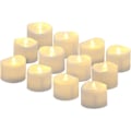 Miniatyrbild 1 av 3: LED-te-ljus Flammlösa ljus med timer [Paket med 12, varmt vitt]