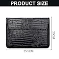 Miniatyrbillede 2 af 5: Krokodillemønstret Kunstlæder Flap Style Taske, 13 tommer Laptop Stand Sleeve Case, Laptop Beskyttelsesetui - Yvan sort black 13