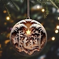 Miniatyrbilde 4 av 8: 5-delt Julekrybbe Ornamentsett, Kristne Juledekorasjoner, Souvenirgaver Packaging of 5 pieces