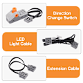 Miniatyrbilde 7 av 8: Technic Motor Set, 25 st Power Feature-Kit Batteridrevet Fjernkontroll Mottakersats, Inneholder 1L/2M/1 Servomotorer 25 st